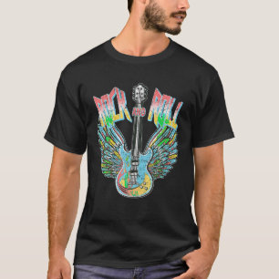  Retro 80s Rock Roll Muziek Elektrische Gitaar T-shirt