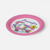 Retro 80's Roller Schaats Party Birthday Papieren Bordje (Gekanteld)