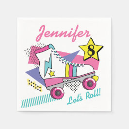 Retro 80's Roller Schaats Party Birthday Servet