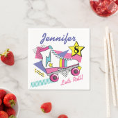 Retro 80's Roller Schaats Party Birthday Servet (Insitu)