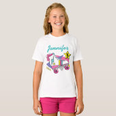 Retro 80's Roller Schaats Party Birthday T-shirt (Voorkant volledig)