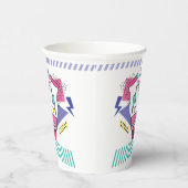 Retro 80s Roller Schaats Party Paper cup Papieren Bekers (Rechts)