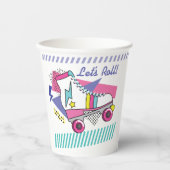 Retro 80s Roller Schaats Party Paper cup Papieren Bekers (Voorkant)