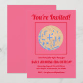 Retro 80s Roze Blauw Geel Disco 50ste Verjaardag Kaart (Voorkant / Achterkant)