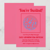 Retro 80s Roze Blauwe Disco 50ste Verjaardagsfeest Kaart (Voorkant / Achterkant)