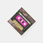Retro 80's roze en gouden Cassettebandje Servetten (Hoek)