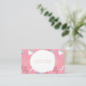 Retro 80's Roze, met 90's gevulde moddervormen Visitekaartje (Staand voorkant)