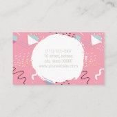 Retro 80's Roze, met 90's gevulde moddervormen Visitekaartje (Achterkant)