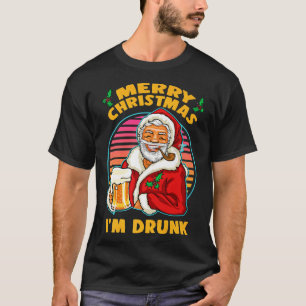 Retro 80s Santa Im Drink Beer Funny Drink Chris T-shirt