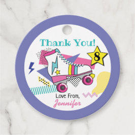 Retro 80's Schaats Party Birthday Hartelijk dank Bedankjes Labels