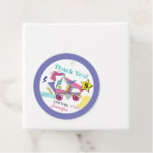 Retro 80's Schaats Party Birthday Hartelijk dank Bedankjes Labels (In situ)