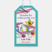 Retro 80's Schaats Party Birthday Hartelijk dank Cadeaulabel (Voorkant)