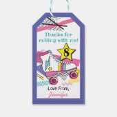 Retro 80's Schaats Party Birthday Hartelijk dank Cadeaulabel (Voorkant)