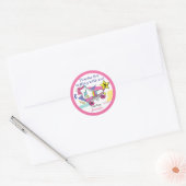 Retro 80's Schaats Party Birthday Hartelijk dank Ronde Sticker (Envelop)