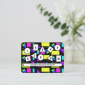 RETRO 80S SHAPE PATTERN BUSINESS COMPANY LOGO VISITEKAARTJE (Staand voorkant)