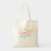 Retro 80s Shark Clothes Shark Party Sharks Tote Bag (Voorkant)