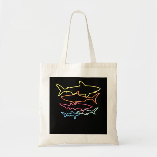 Retro 80s Shark Party Gift Idea Kinder Women Manne Tote Bag (Voorkant)