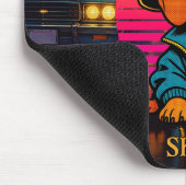 Retro 80s Short King Dachshund Mouse Pad Muismat (Hoek)