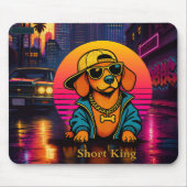 Retro 80s Short King Dachshund Mouse Pad Muismat (Voorkant)