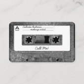 Retro 80's Silver Glitter Cassettebandje Mixtape Visitekaartje (Voorkant)