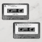 Retro 80's Silver Glitter Cassettebandje Mixtape Visitekaartje (Voorkant / Achterkant)