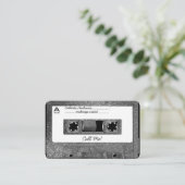 Retro 80's Silver Glitter Cassettebandje Mixtape Visitekaartje (Staand voorkant)