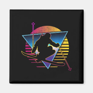 Retro 80s Ski Magneet