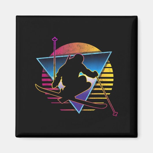 Retro  80s Ski Magneet (Voorkant)