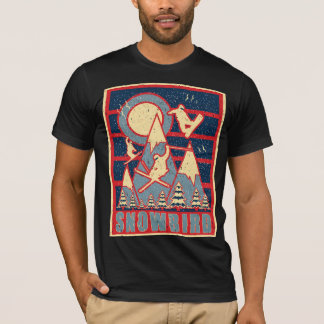 Retro 80s Snowbird Mountain Ski Avontuur T-shirt