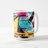 Retro 80s Splatter New Wave Pattern Gepersonalisee Koffiemok (Voorkant rechts)