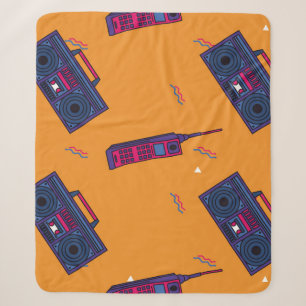 Retro 80s stijl achtergrond, kleurrijk. sherpa deken