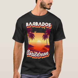Retro 80's stijl Barbados Palmboom surfen T-shirt