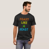 Retro 80's stijl Feest als een Beest Gift T-shirt (Voorkant volledig)