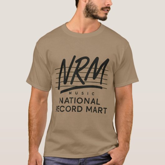 Retro 80s-stijl muziek NRM NATIONAL RECORD MART T-shirt (Voorkant)