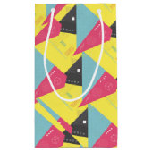 Retro 80's stijl papier geschenkzak klein cadeauzakje (Achterkant)