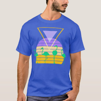Retro 80s Stijlflamingo Sunset T-shirt