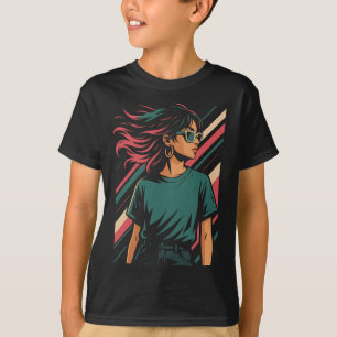 Retro 80s Stijlvolle Vrouw Grafisch T-shirt Vint