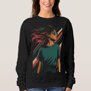 Retro 80s Stijlvolle Vrouw Grafisch T-shirt Vint