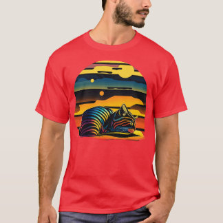 Retro 80s Style Cat Gifts Cat 3 T-shirt