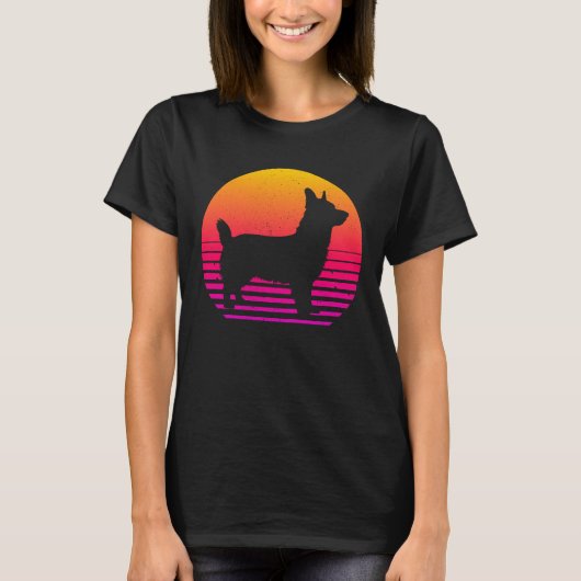  Retro 80's Style Corgi T-shirt (Voorkant)