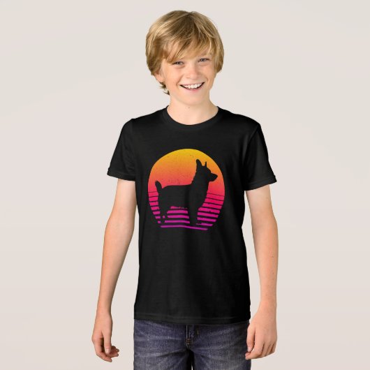  Retro 80's Style Corgi Tri-Blend Shirt (Voorkant volledig)