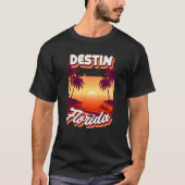 Retro 80's Style Destin Florida Palm Tree Surf T-shirt (Voorkant)