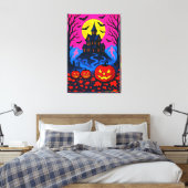 Retro 80s Style Halloween Pop Art Canvas Afdruk (Insitu (Slaapkamer))