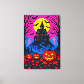 Retro 80s Style Halloween Pop Art Canvas Afdruk (Voorkant)