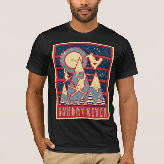 Retro 80s Sunday River Ski T-shirt (Voorkant)