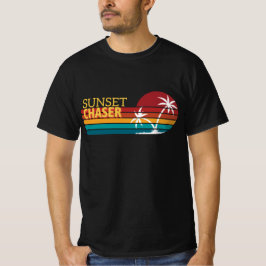 Retro 80s Sunset Chaser Tropische Palmbomen T-shirt