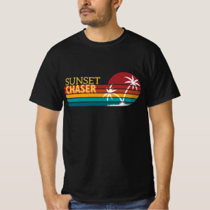 Retro 80s Sunset Chaser Tropische Palmbomen T-shirt
