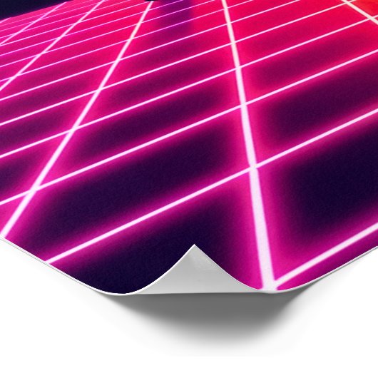 Retro 80s Sunset Grid Poster (Hoek)