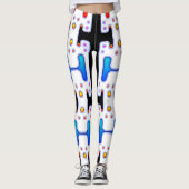 Retro 80s Synth Wave Robot Android Leggings (Voorkant)