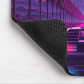 Retro 80s Synthwave Neon Auto Bureaumat & Muismat (Hoek)